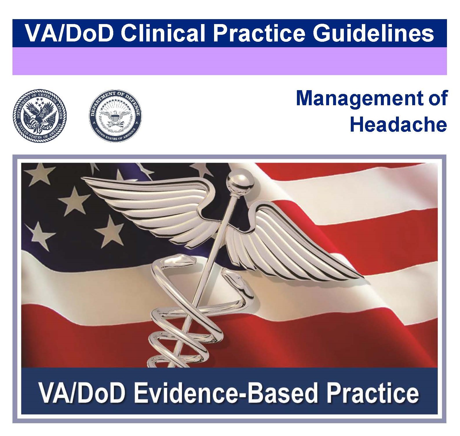 Image of the cover of the VA/DoD Clinical Practice Guideline Management of Management of Headache
